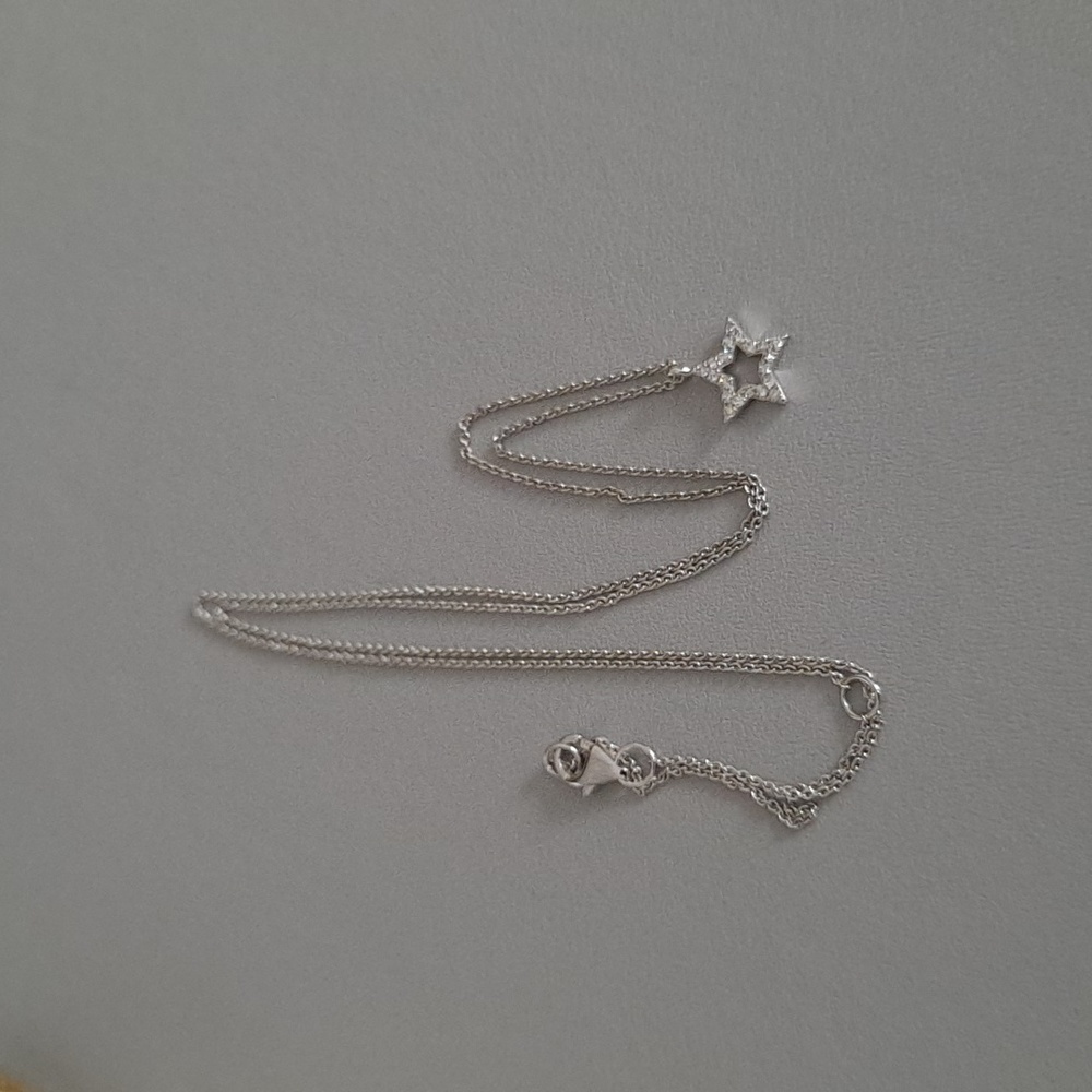 KC Designs 14K white gold diamond star necklace